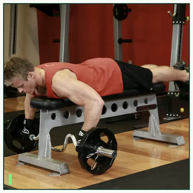 Lying Cambered Barbell Row demonstration
