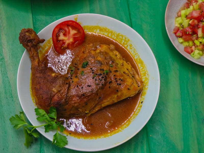 Mustard-Balsamic Baked Chicken Thighs — Dinner, 610 kcal, 38g protein