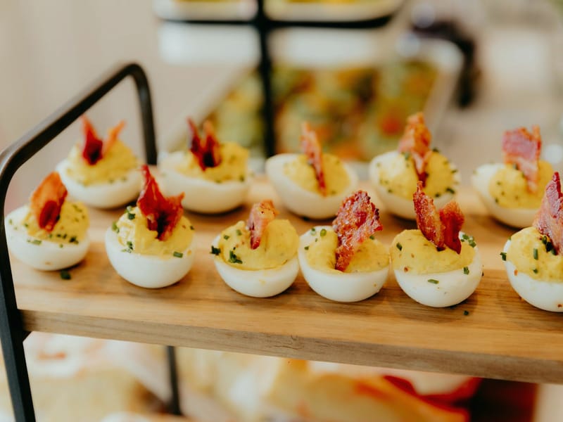 Mustardly Deviled Eggs — Snack, 223 kcal, 10g protein